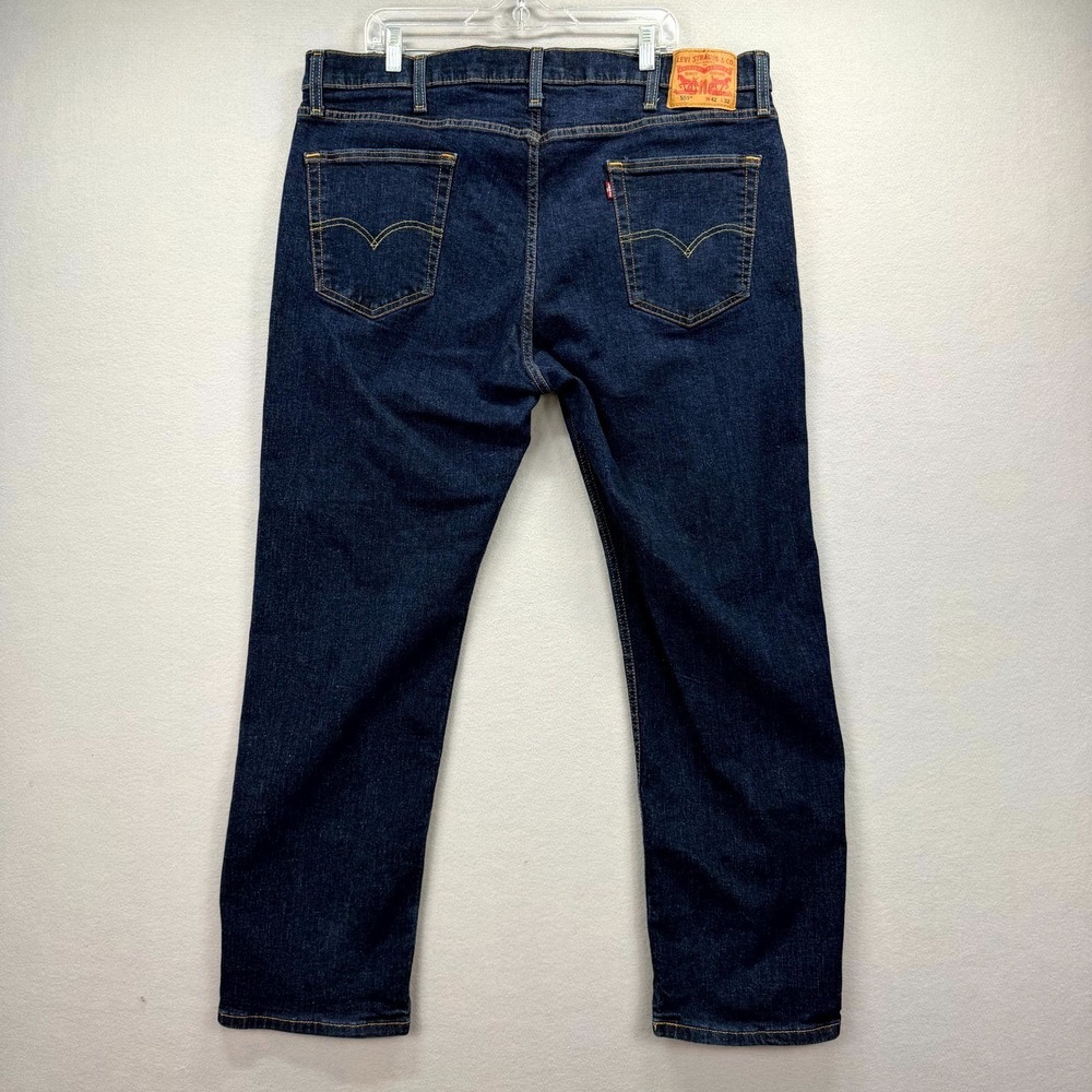 Levi's 559 Jeans Mens 42x32 Blue Denim Dark Wash Stretch Red Tab Straight Wide - Picture 4 of 15